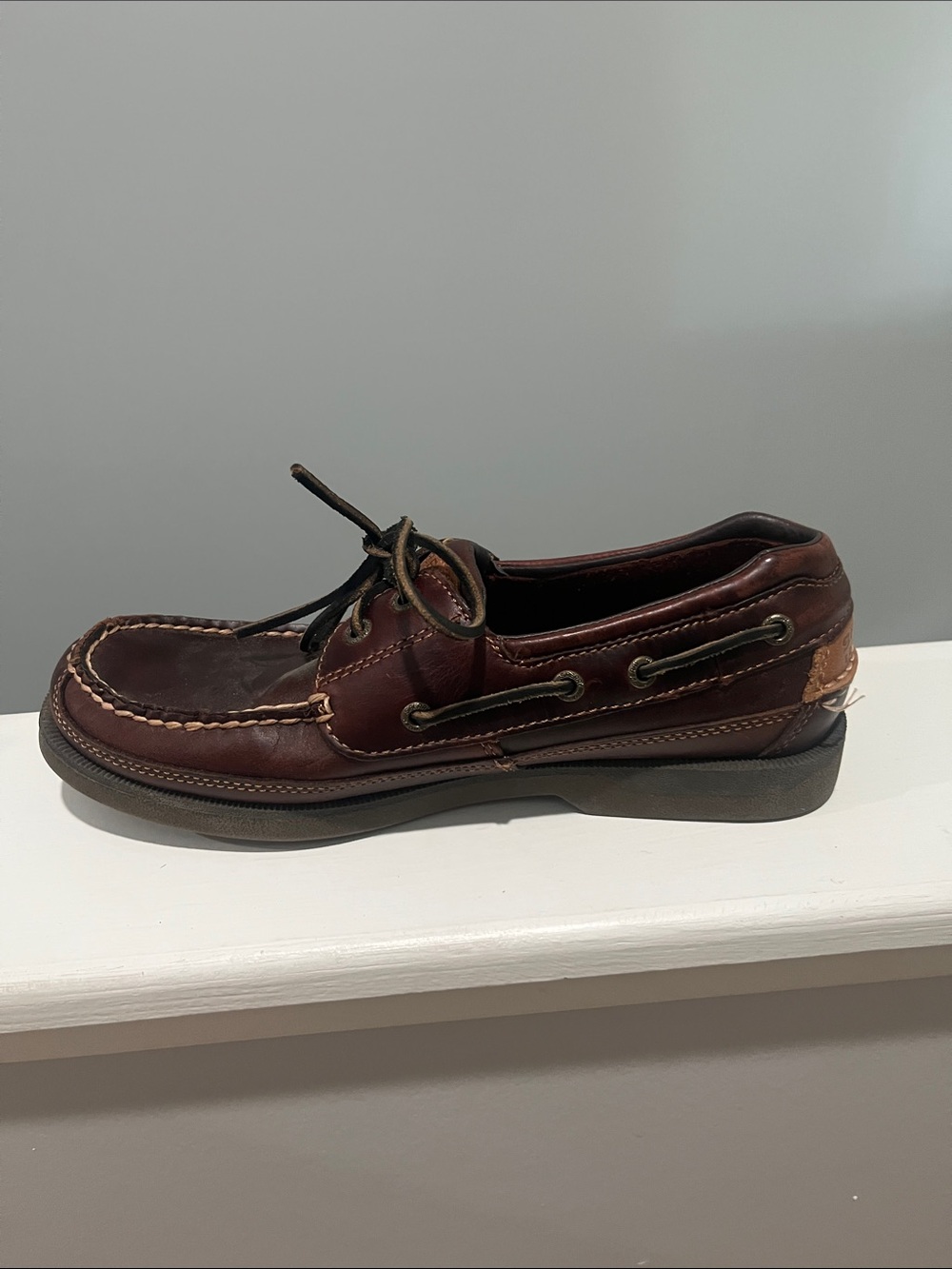 Sperry Dark Brown Leather Lace-Up Boat Shoes Mens 8.5 8 1/2 - Picture 5 of 13